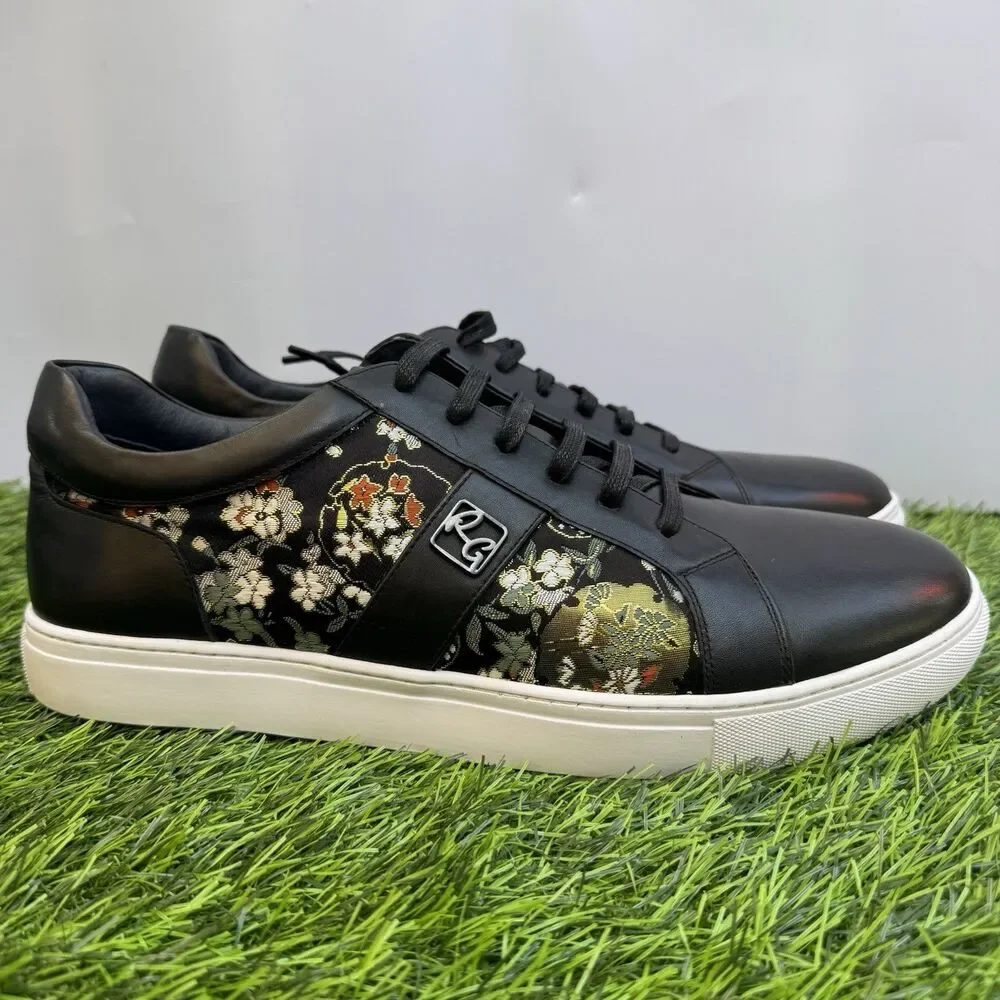Robert Graham Hemming’s Floral Fashion Sneakers Men’s Size 12 Black